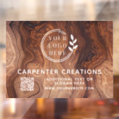 おしゃれな現代の木工ロゴQRコード ウィンドウサイン (シート2)