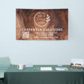 おしゃれな現代の木工ロゴQRコード 横断幕 (トレードショー)