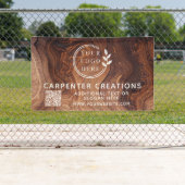 おしゃれな現代の木工ロゴQRコード 横断幕 (インサイチュ)