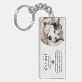 おしゃれな現代の追悼名言写真ペットメモリアル キーホルダー (正面左)