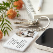 おしゃれな現代の追悼名言写真ペットメモリアル キーホルダー (正面右)