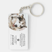 おしゃれな現代の追悼名言写真ペットメモリアル キーホルダー (裏面)