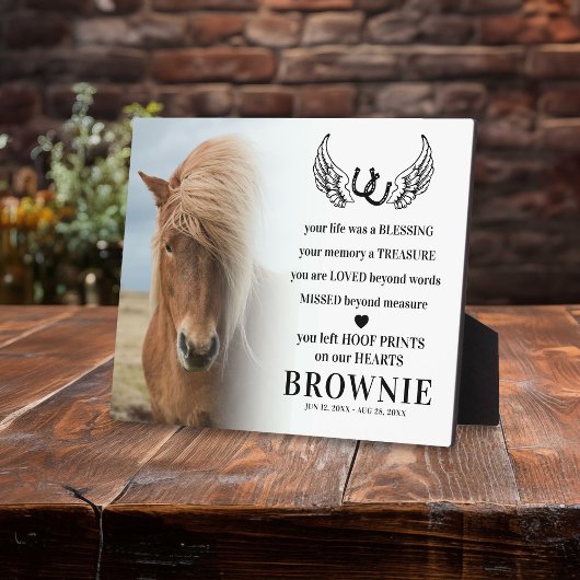 おしゃれな現代の馬の写真追悼 ペットロス フォトプラーク