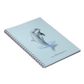 おしゃれな現代的なイルカとスクリプトのライトブルーの写真 ノートブック (右側)