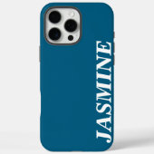 おしゃれな現代的なカスタムネーム ソリッドスカイブルーカラー Case-Mate iPhoneケース (裏面)