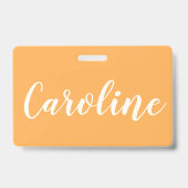 おしゃれな現代的なカリグラフィー名前 バッジ (裏面)