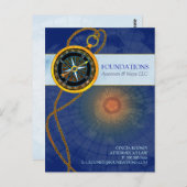 おしゃれな現代的なコンパスを使ったビジネスプロモーション ポストカード (正面/裏面)