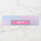 おしゃれな現代的なターコイズピンクブルー ペットボトルラベル (シングルラベル)