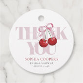 おしゃれな現代的なチェリーのウェディングシャワー フェイバータグ (正面)