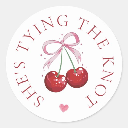 おしゃれな現代的なチェリーブライダルシャワー ラウンドシール (正面)