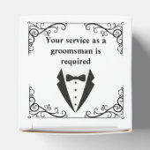 おしゃれな現代的なミニマルスタイルの結婚式仲人におすすめのスーツアップ フェイバーボックス (上部)