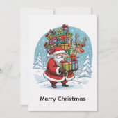 おしゃれな現代的な写真ではないサンタクロース シーズンカード (正面)