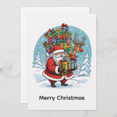 おしゃれな現代的な写真ではないサンタクロース シーズンカード (正面/裏面)