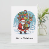 おしゃれな現代的な写真ではないサンタクロース シーズンカード (スタンド正面)