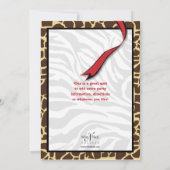 おしゃれな現代的な動物プリントの写真付き誕生日 招待状 (裏面)