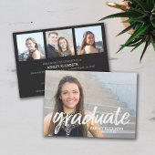 おしゃれな現代的な卒業パーティーの4枚の写真 招待状