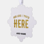 おしゃれな現代風カスタマイズ可能 白 検証済み ブランド オーナメントカード (左)