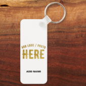 おしゃれな現代風カスタマイズ可能 白 検証済み ブランド キーホルダー (裏面)