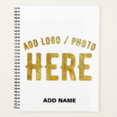 おしゃれな現代風カスタマイズ可能 白 検証済み ブランド プランナー手帳 (正面)