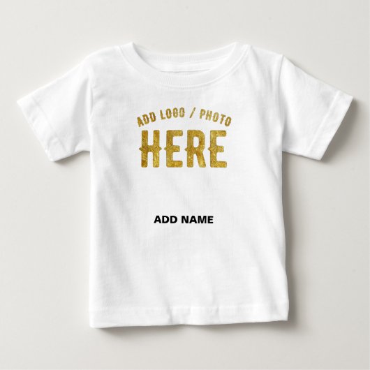 おしゃれな現代風カスタマイズ可能 白 検証済み ブランド ベビーTシャツ (正面)