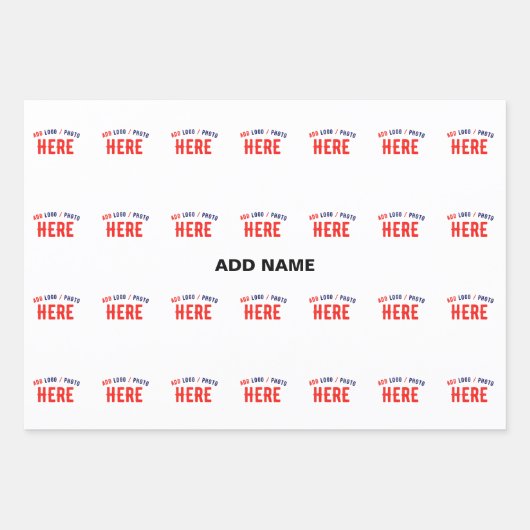 おしゃれな現代風カスタマイズ可能 白 検証済み ブランド ラッピングペーパーシート (正面)