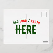 おしゃれな現代風カスタマイズ可能 白 検証済み ブランド 箔招待状ポストカード (裏面)