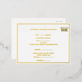 おしゃれな現代風カスタマイズ可能 白 検証済み ブランド 箔招待状ポストカード (正面/裏面)