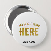おしゃれな現代風カスタマイズ可能 白 検証済み ブランド 缶バッジ (正面&裏面)