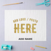 おしゃれな現代風カスタマイズ可能 白 検証済み ブランド 薄葉紙 (クラフト)