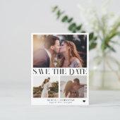 おしゃれな現代風写真のシンプルな結婚式のSave the Date (スタンド正面)