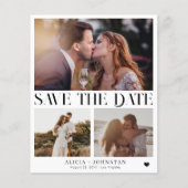 おしゃれな現代風写真のシンプルな結婚式のSave the Date (正面)