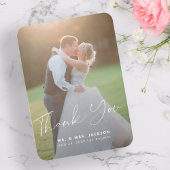 おしゃれな現代風写真 結婚式 御礼 ミニサイズ ノートカード