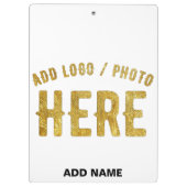 おしゃれな現代風 カスタマイズ可能 白 検証済み ブランド クリップボード (裏面)