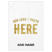 おしゃれな現代風 カスタマイズ可能 白 検証済み ブランド テーブルクロス (正面)