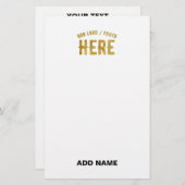 おしゃれな現代風 カスタマイズ可能 白 検証済み ブランド 便箋 (正面/裏面)