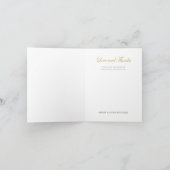 おしゃれな現代風 ゴールド写真 結婚式 お礼のメッセージカード サンキューカード (内部)