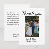 おしゃれな現代風 シンプルな結婚式の感謝 サンキューカード (正面/裏面)
