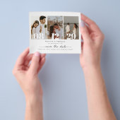 おしゃれな現代風 フォト セーブ・ザ・デート 招待状 チラシ (手)