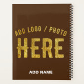 おしゃれな現代風 自由にカスタマイズ可能な ブラウン 本物 ブランド プランナー手帳 (裏面)