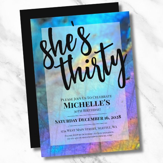 おしゃれな現代風 30歳の誕生日パーティー 招待状