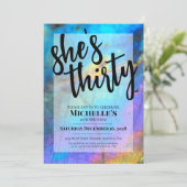 おしゃれな現代風 30歳の誕生日パーティー 招待状 (スタンド正面)