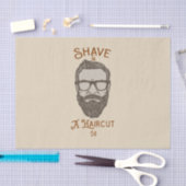 おしゃれな理容室のグラフィックTシャツ 薄葉紙 (クラフト)