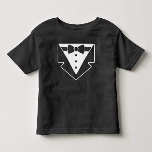 おしゃれな男の子のためのタキシード風シャツ トドラーTシャツ (正面)