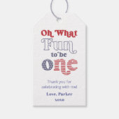 おしゃれな男女兼用 1歳の誕生日パーティー プチギフトタグ ギフトタグ (正面)