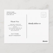 おしゃれな白いスクリプトの卒業感謝カード ポストカード (裏面)