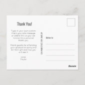 おしゃれな白いスクリプトの感謝の写真付き卒業メッセージカード ポストカード (裏面)