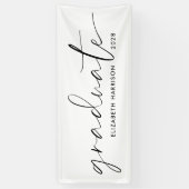 おしゃれな白い卒業式のバナー 横断幕 (縦)