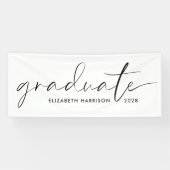 おしゃれな白い卒業式のバナー 横断幕 (横)