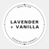 おしゃれな白い手作りソイキャンドル シンプルなジャー蓋 ラウンドシール (正面)