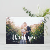 おしゃれな白い手書きオーバーレイの感謝カード サンキューカード (スタンド正面)